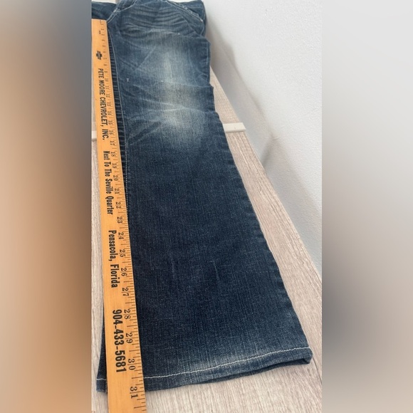 Harley Davidson Embellished Wings Stretch Contoured Boot Cut Jeans Size 8 Tall - Picture 9 of 12